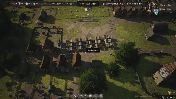 An image showing players the most effective way to play specific buildings for an efficient region in the game Manor Lords