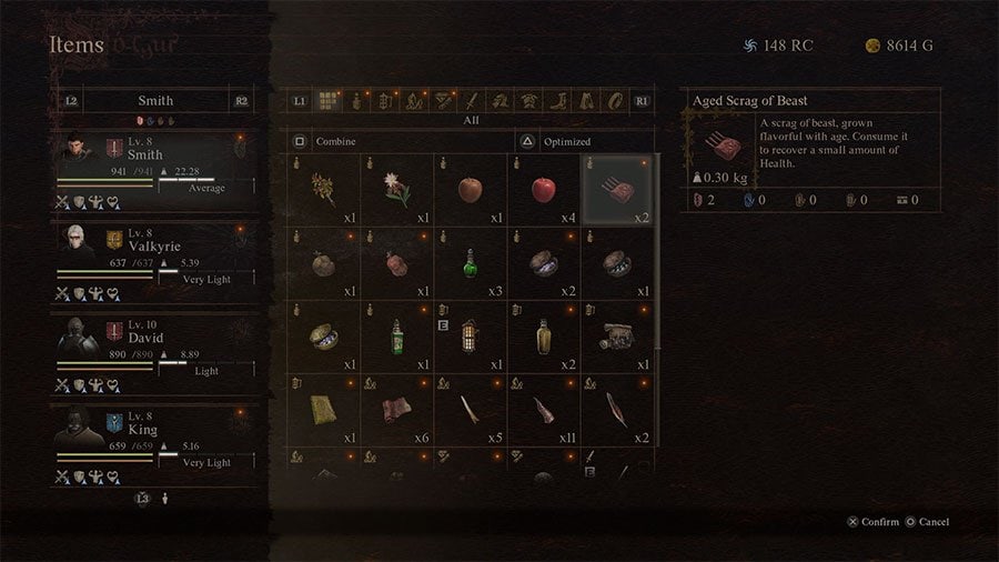 An image showing what food can be cooked in Dragon's Dogma 2